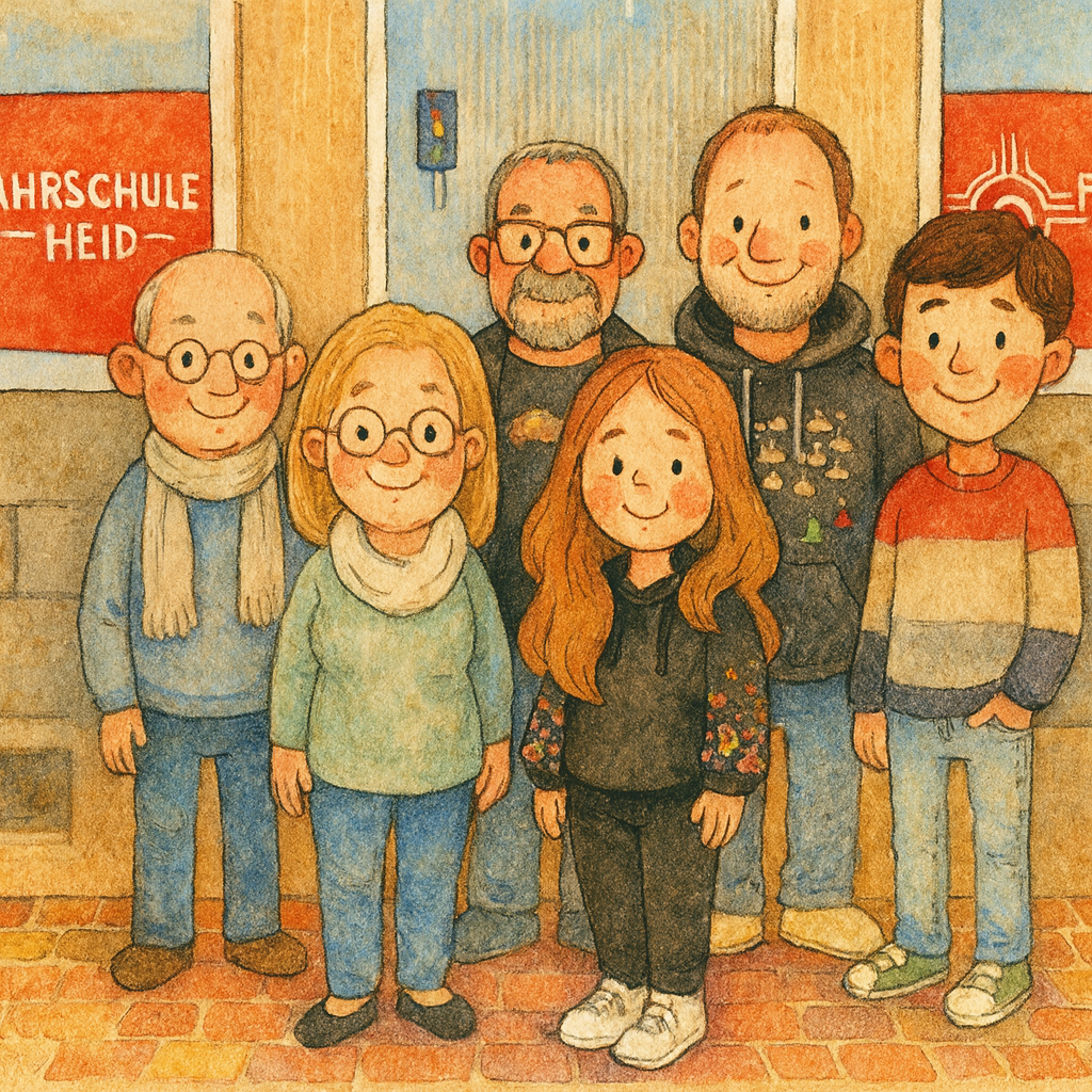 KI-generiertes Team-Foto der Fahrschule Heid